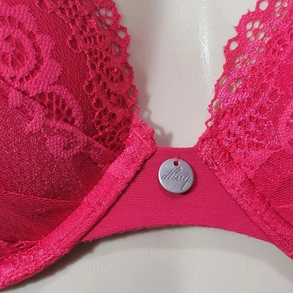 32B DKNY 453237 Perfect Profile Push-Up T-Shirt Underwire Bra Red NWT NEW WITH - Picture 3 of 7